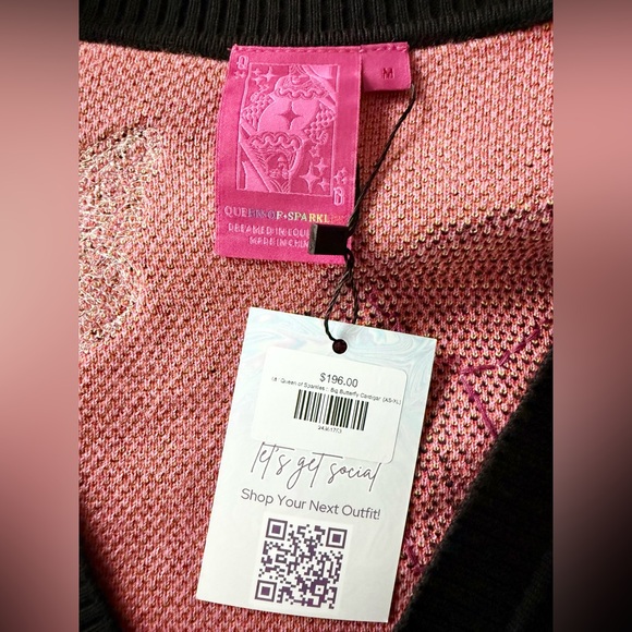 QUEEN OF SPARKLES Black Cardigan with Colorful Butterfly Motifs - Picture 12 of 12